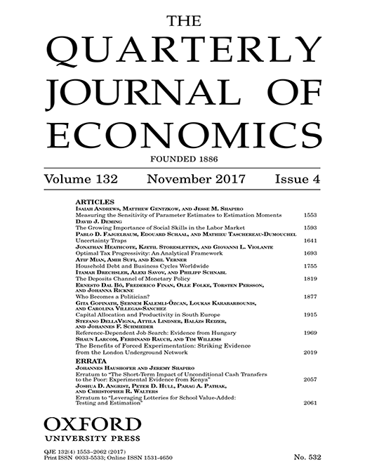 Új publikáció a The Quarterly Journal of Economics novemberi számában