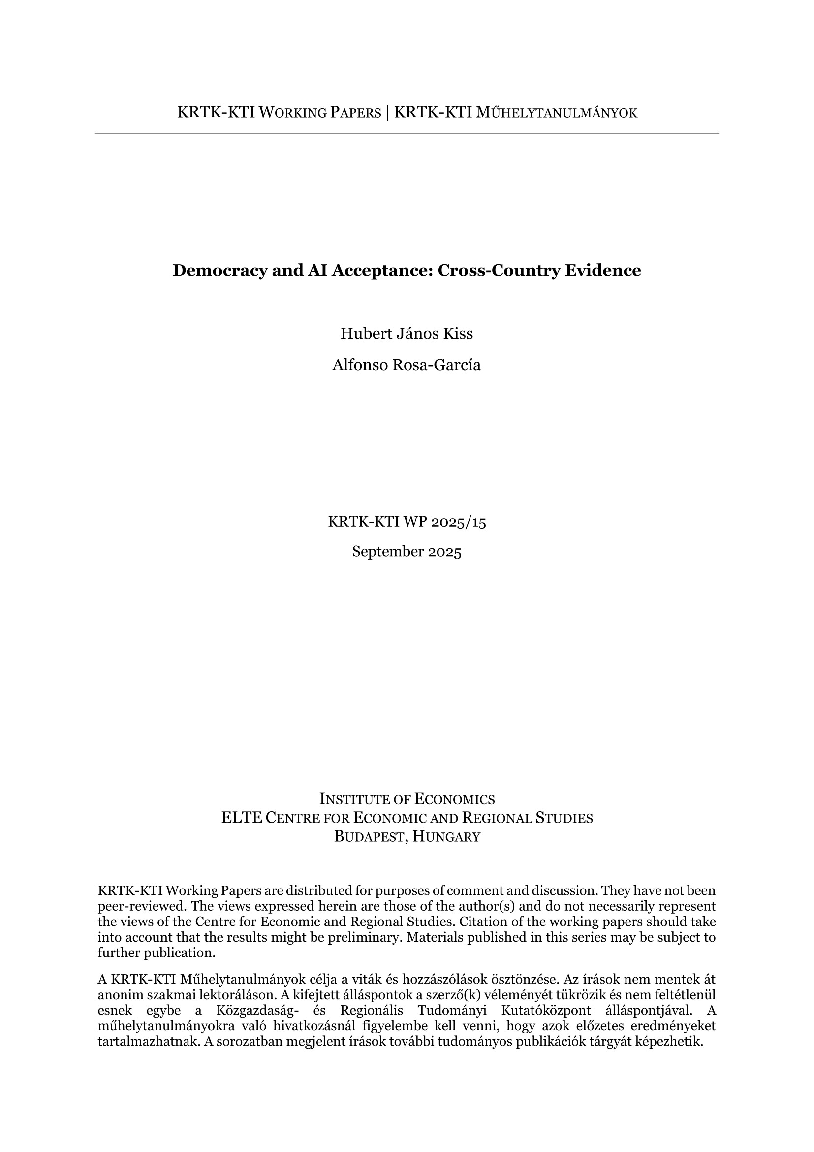 Democracy and AI Acceptance: Cross-Country Evidence